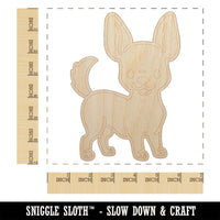 Chihuahua Standing Dog Unfinished Wood Shape Piece Cutout for DIY Craft Projects