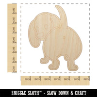 Dachshund from Behind Butt Wiener Dog Unfinished Wood Shape Piece Cutout for DIY Craft Projects