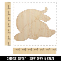 Dachshund Sleeping Wiener Dog Unfinished Wood Shape Piece Cutout for DIY Craft Projects