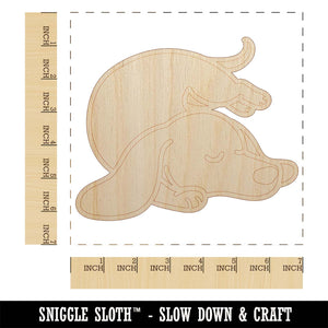 Dachshund Sleeping Wiener Dog Unfinished Wood Shape Piece Cutout for DIY Craft Projects