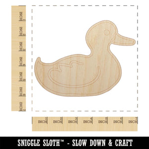 Delightful Duck Swimming on Water Unfinished Wood Shape Piece Cutout for DIY Craft Projects