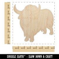 Domestic Yak Long Haired Cattle Unfinished Wood Shape Piece Cutout for DIY Craft Projects