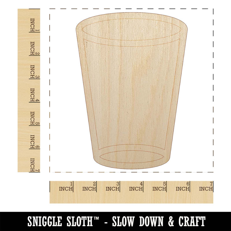 Empty Water Glass Cup Unfinished Wood Shape Piece Cutout for DIY Craft Projects