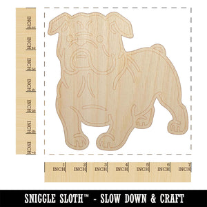 English Bulldog Standing Dog Unfinished Wood Shape Piece Cutout for DIY Craft Projects