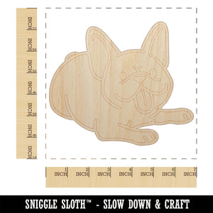 Frenchie Laying Down French Bulldog Dog Unfinished Wood Shape Piece Cutout for DIY Craft Projects