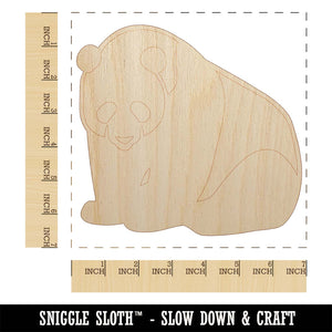 Cute Giant Panda Bear Sitting Unfinished Wood Shape Piece Cutout for DIY Craft Projects