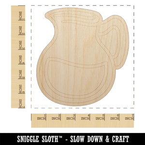 Glass Pitcher with Water Lemonade Unfinished Wood Shape Piece Cutout for DIY Craft Projects