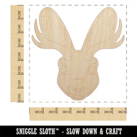 Jackalope Head Mythical Animal Jackrabbit Antelope Unfinished Wood Shape Piece Cutout for DIY Craft Projects