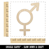 Male and Female Sign Intersex Androgynous Hermaphrodite Gender Symbol Unfinished Wood Shape Piece Cutout for DIY Craft Projects