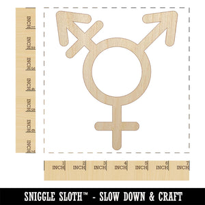 Male with Stroke and Female Sign Transgender Gender Symbol Unfinished Wood Shape Piece Cutout for DIY Craft Projects