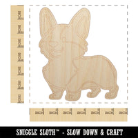 Pembroke Welsh Corgi Standing Dog Unfinished Wood Shape Piece Cutout for DIY Craft Projects