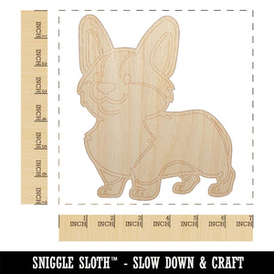 Pembroke Welsh Corgi Standing Dog Unfinished Wood Shape Piece Cutout for DIY Craft Projects