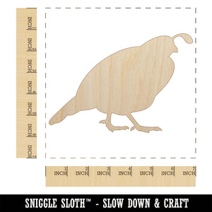 Plump California Quail Unfinished Wood Shape Piece Cutout for DIY Craft Projects