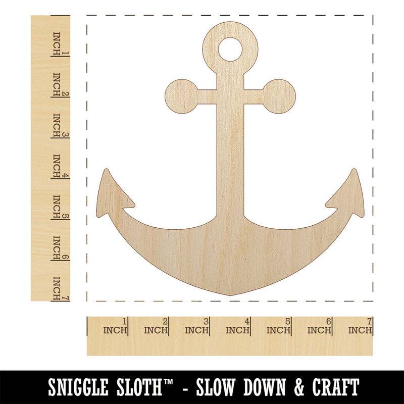 Ship Anchor Nautical Unfinished Wood Shape Piece Cutout for DIY Craft Projects