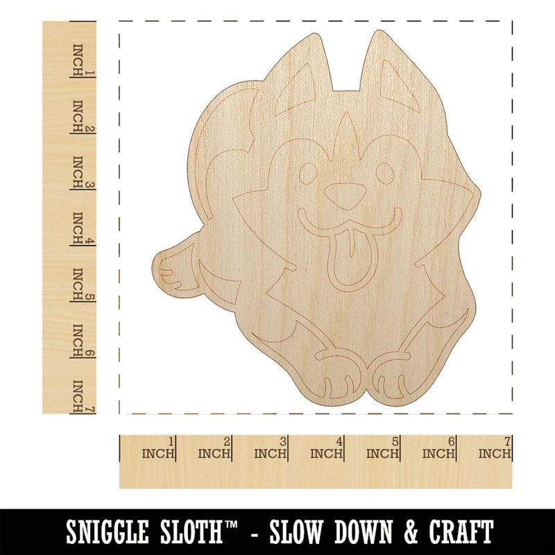 Siberian Husky Laying Down Dog Unfinished Wood Shape Piece Cutout for DIY Craft Projects