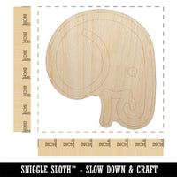 Simple Elephant Head Unfinished Wood Shape Piece Cutout for DIY Craft Projects