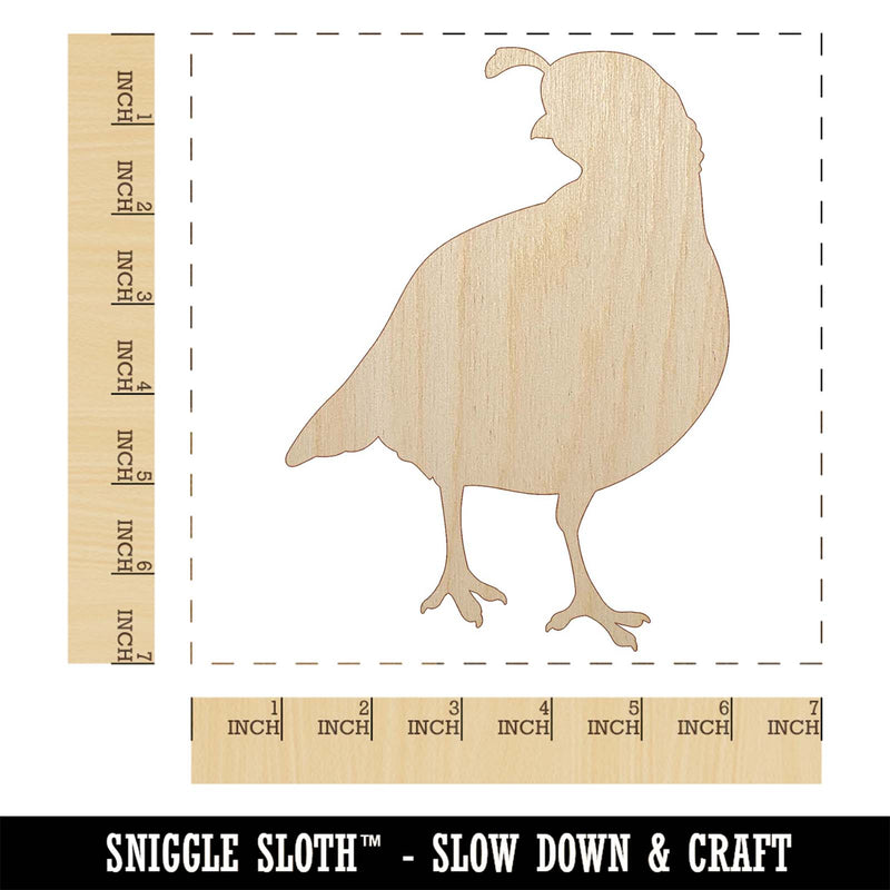 Walking Quail Bird Solid Unfinished Wood Shape Piece Cutout for DIY Craft Projects