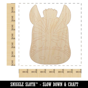 Charming Kawaii Chibi Zebra Face Blushing Cheeks Unfinished Wood Shape Piece Cutout for DIY Craft Projects