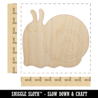 Happy Slow Kawaii Chibi Snail Unfinished Wood Shape Piece Cutout for DIY Craft Projects