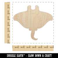 Sweet Kawaii Chibi Manta Ray Unfinished Wood Shape Piece Cutout for DIY Craft Projects