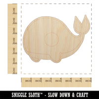 Sweet Kawaii Chibi Whale Unfinished Wood Shape Piece Cutout for DIY Craft Projects