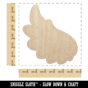 Adorable Angelic Feathered Left Wing Unfinished Wood Shape Piece Cutout for DIY Craft Projects