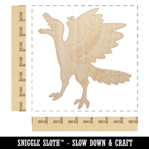 Archaeopteryx Winged Feathered Bird Like Dinosaur Unfinished Wood Shape Piece Cutout for DIY Craft Projects