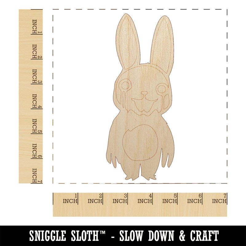 Creepy Spooky Murder Bunny Rabbit Horror Unfinished Wood Shape Piece Cutout for DIY Craft Projects