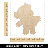 Creepy Spooky Stitched Teddy Bear Horror Unfinished Wood Shape Piece Cutout for DIY Craft Projects