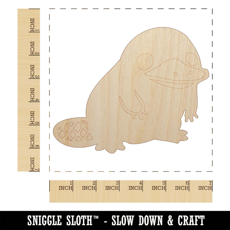 Cute Weird Duck Billed Platypus Unfinished Wood Shape Piece Cutout for DIY Craft Projects