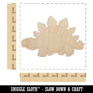 Cute Dinosaur Spiked Stegosaurus Unfinished Wood Shape Piece Cutout for DIY Craft Projects