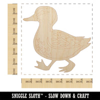 Cute Duck Walking Unfinished Wood Shape Piece Cutout for DIY Craft Projects