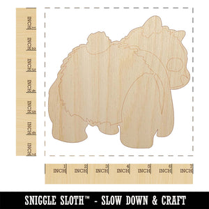 Cute Panda Bear Butt Behind Unfinished Wood Shape Piece Cutout for DIY Craft Projects