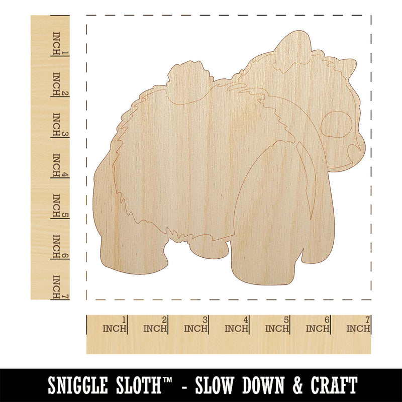 Cute Panda Bear Butt Behind Unfinished Wood Shape Piece Cutout for DIY Craft Projects