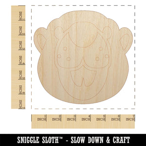 Cute Toothy Beaver Head Unfinished Wood Shape Piece Cutout for DIY Craft Projects