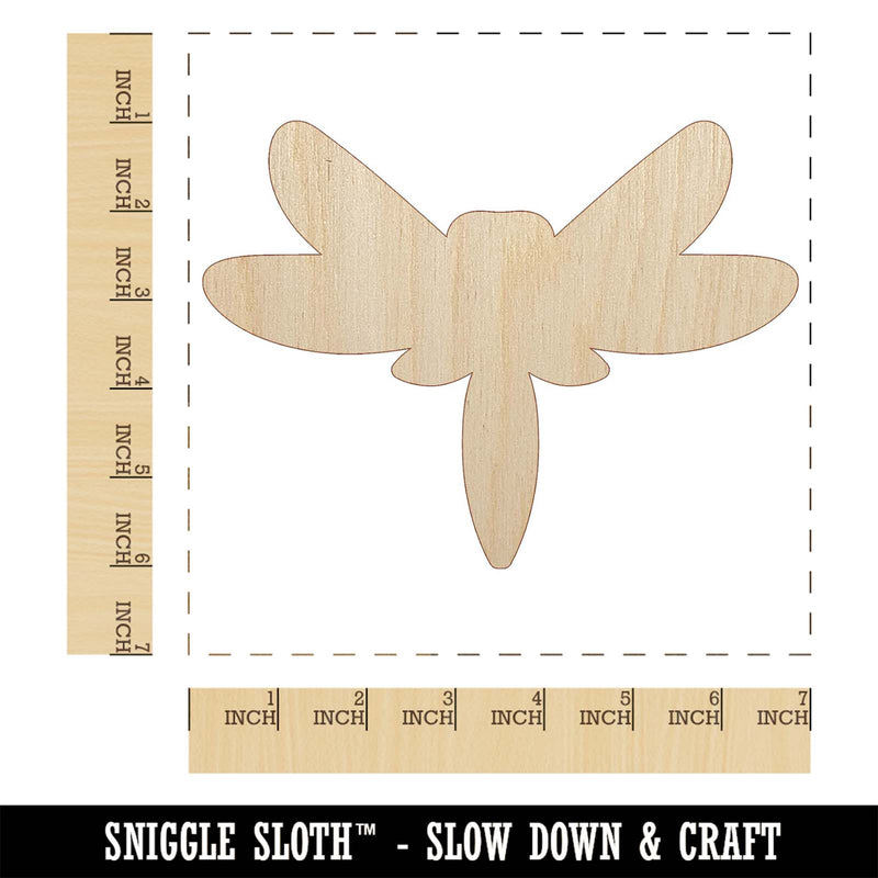 Elegant Abstract Dragonfly Line Art Unfinished Wood Shape Piece Cutout for DIY Craft Projects