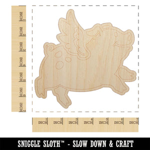 Flying Pig with Wings Unfinished Wood Shape Piece Cutout for DIY Craft Projects