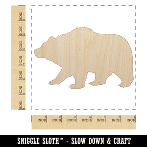 Fuzzy Grizzly Bear Silhouette Unfinished Wood Shape Piece Cutout for DIY Craft Projects