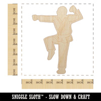 Kung Fu Martial Arts Hang Stance Karate Gi Unfinished Wood Shape Piece Cutout for DIY Craft Projects