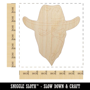 Masked Cowboy Bandit Highwayman with Hat and Bandana Unfinished Wood Shape Piece Cutout for DIY Craft Projects