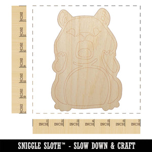 Shocked Scared Cute Hamster Rodent Gasp Unfinished Wood Shape Piece Cutout for DIY Craft Projects