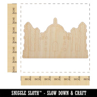 Taj Mahal Agra India Landmark Silhouette Unfinished Wood Shape Piece Cutout for DIY Craft Projects