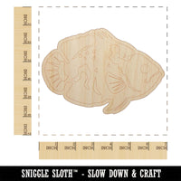 Tiger Oscar Cichlid Fish Unfinished Wood Shape Piece Cutout for DIY Craft Projects