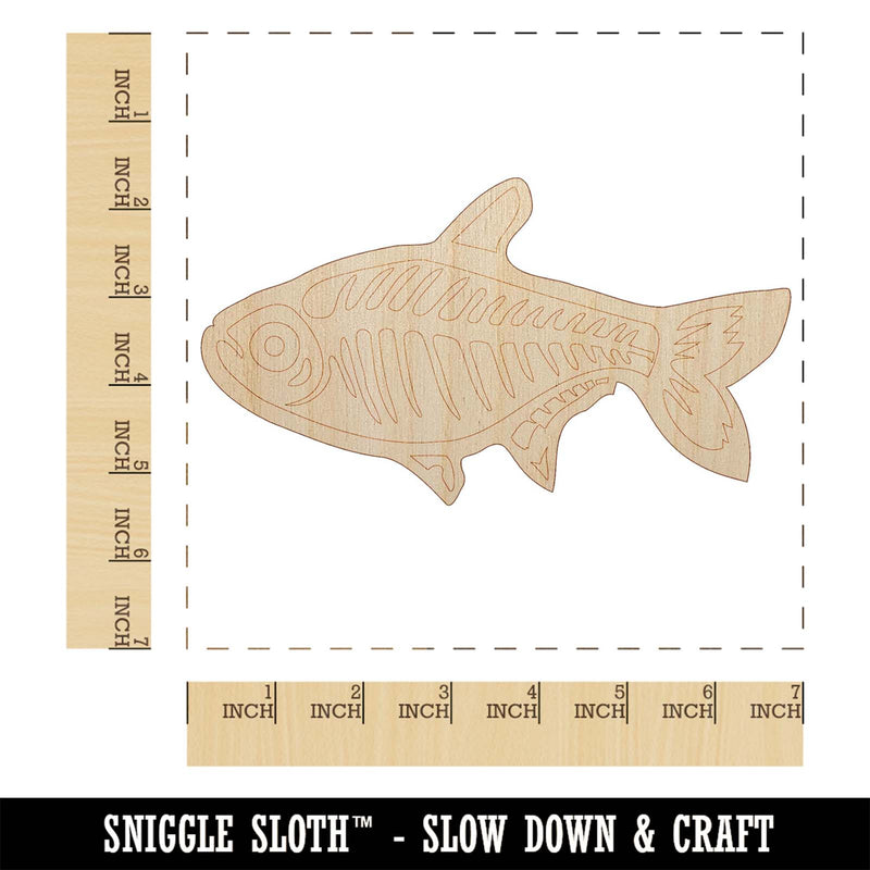 X-Ray Tetra Skeleton Fish Unfinished Wood Shape Piece Cutout for DIY Craft Projects