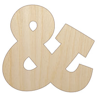 Ampersand Symbol And Unfinished Wood Shape Piece Cutout for DIY Craft Projects