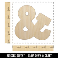 Ampersand Symbol And Unfinished Wood Shape Piece Cutout for DIY Craft Projects