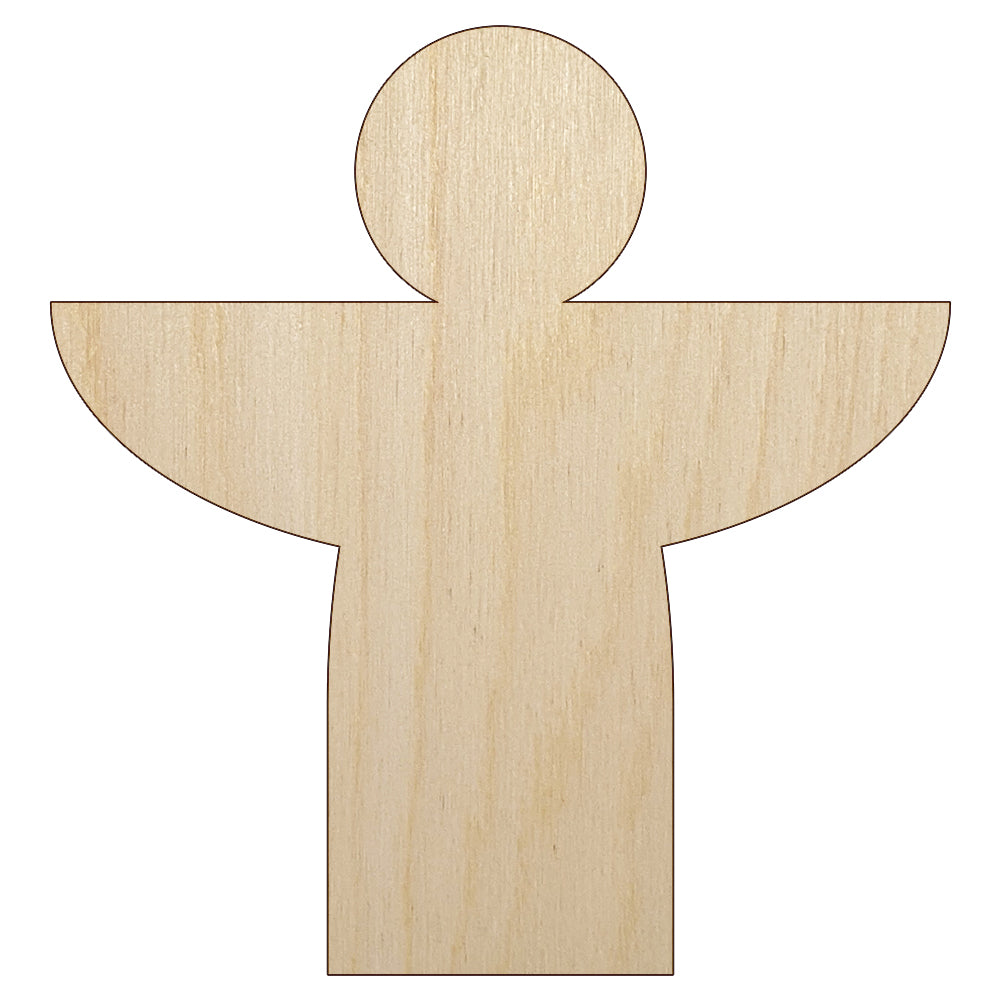 Angel Symbol Unfinished Wood Shape Piece Cutout for DIY Craft Projects