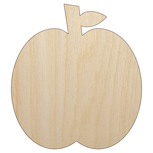 Apple Fruit Unfinished Wood Shape Piece Cutout for DIY Craft Projects