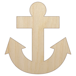 Boat Anchor Nautical Unfinished Wood Shape Piece Cutout for DIY Craft Projects