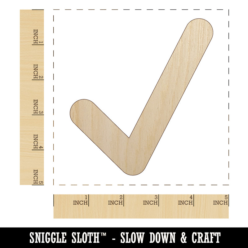 Check Mark Symbol Unfinished Wood Shape Piece Cutout for DIY Craft Projects